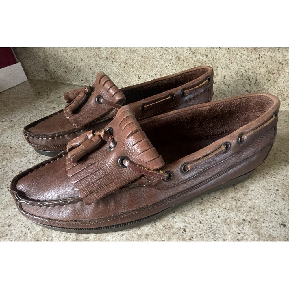 Vintage Levi's Tassel Loafers Leather‎ Brown Brazil Classic Mens 9.5 Comfort
